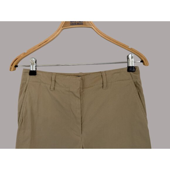 Theory Womens Classic Cotton Blend Khaki Pants Size 2 With Back Flap Pockets & B - Picture 9 of 9